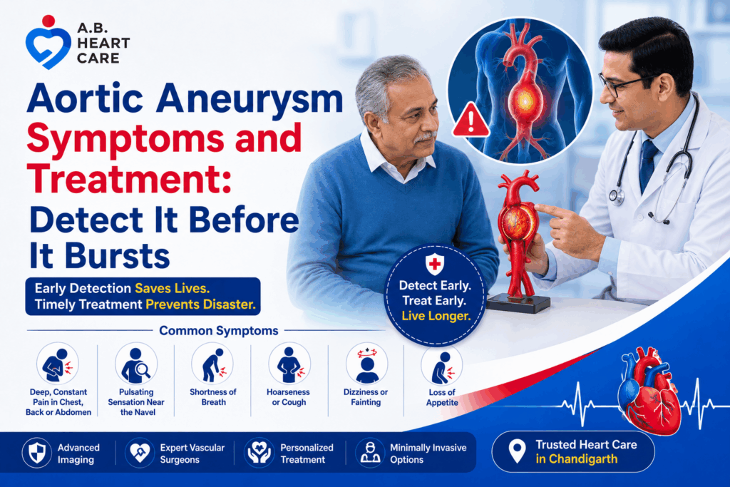 Infographic explaining what heart surgery myths patients in Punjab and Haryana believe, with seven common misconceptions and expert cardiac facts from Chandigarh heart specialists.