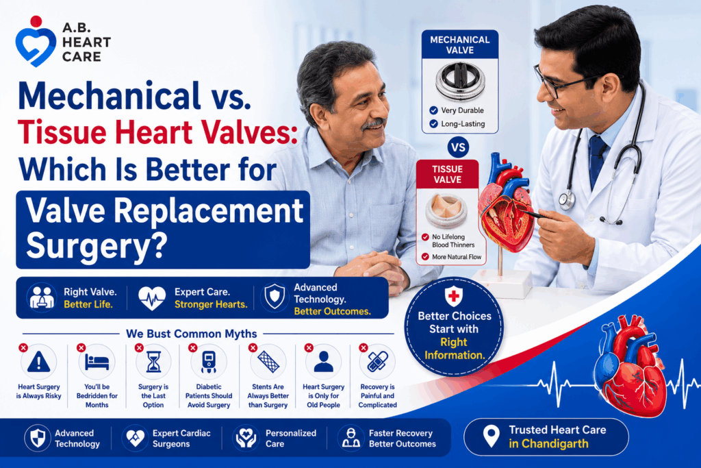 Mechanical vs Tissue Heart Valves comparison for Valve Replacement Surgery in Chandigarh