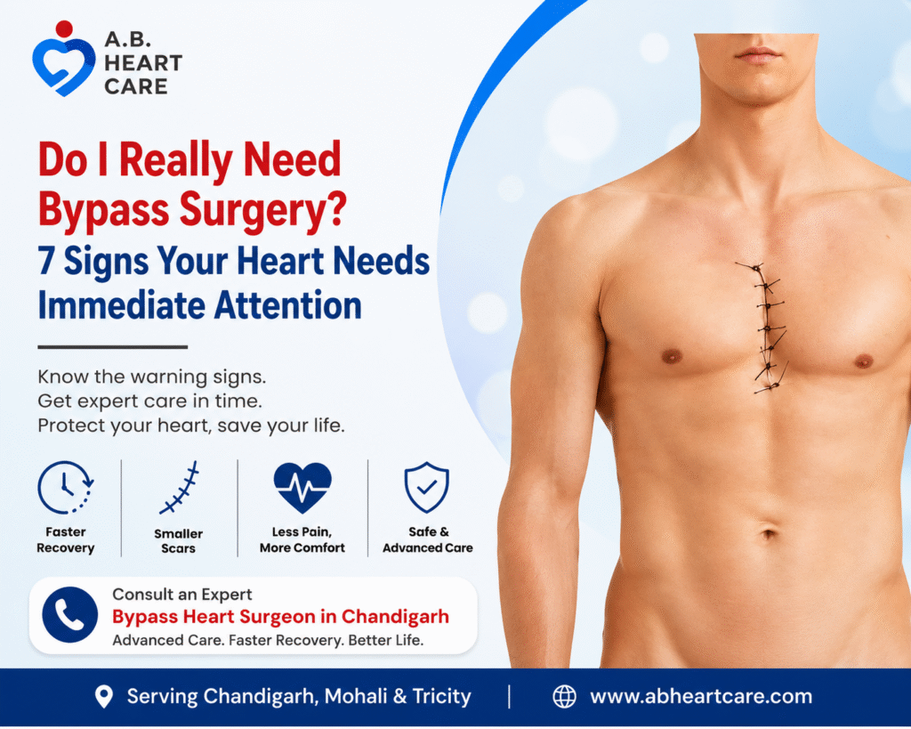 Do I Really Need Bypass Surgery? 7 Signs Your Heart Needs Immediate Attention | Bypass Heart Surgeon in Chandigarh | AB Heartcare